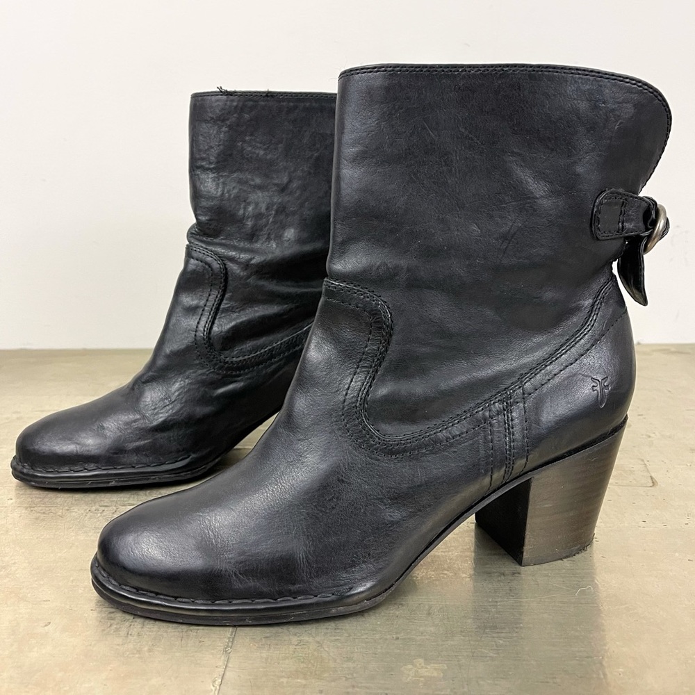 Frye Lucinda Short Boot Black Leather